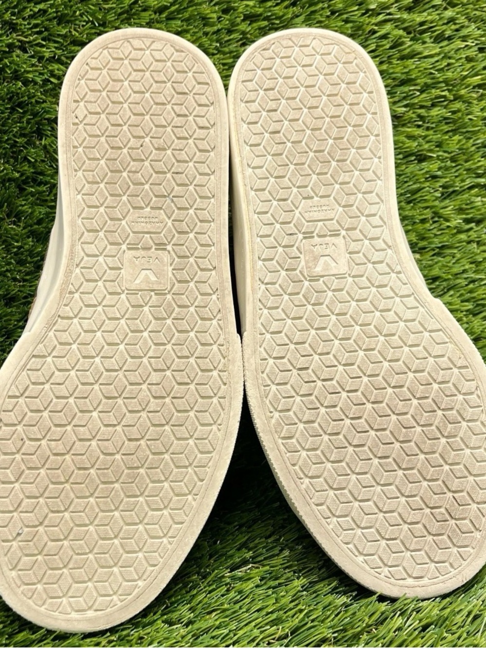 Veja White Sneakers with Gold V Logo - Picture 5 of 7